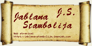 Jablana Stambolija vizit kartica